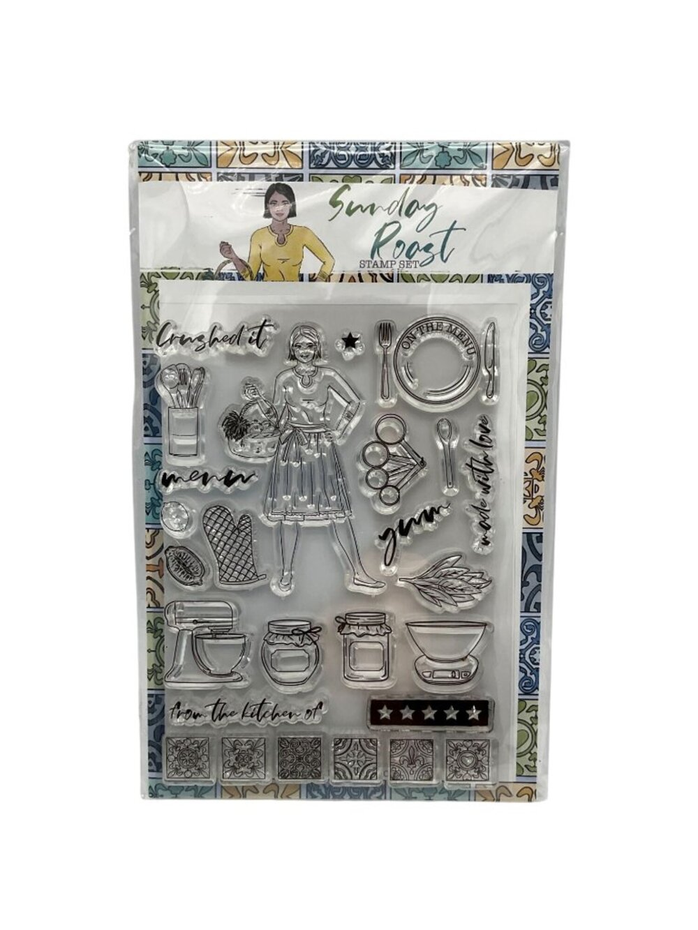 Planners Anonymous Retired SUNDAY ROAST Clear Silicone 26 Piece Stamp Set NIP